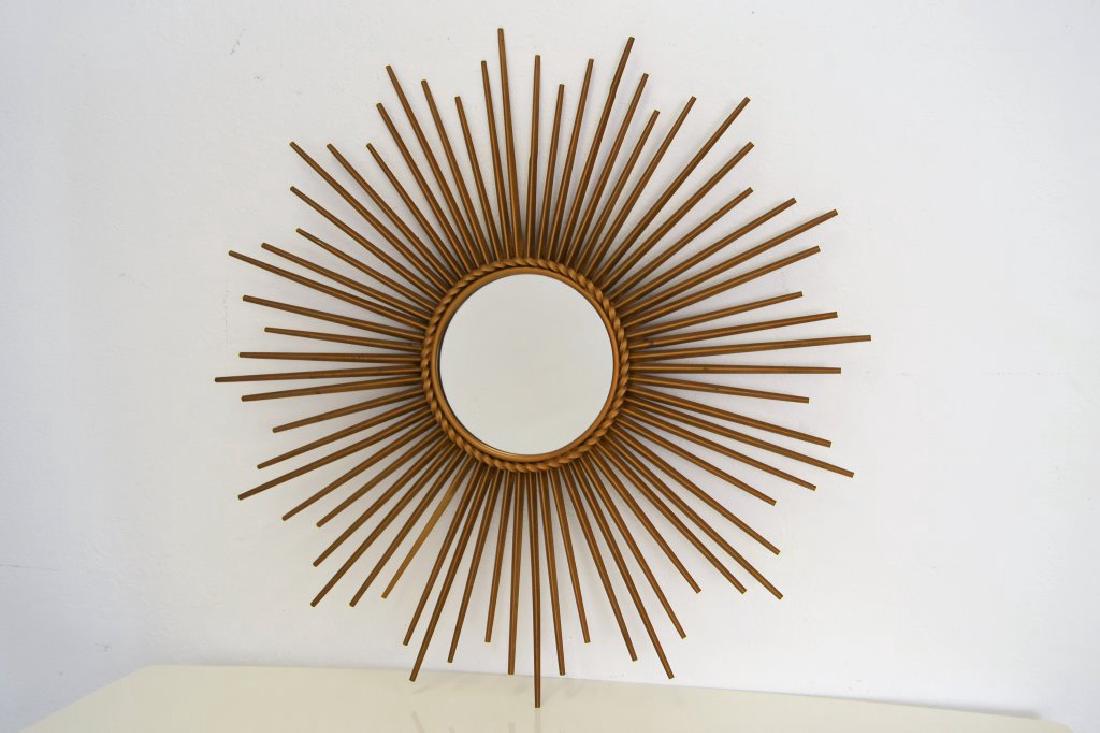 Chaty of Vallauris Gilded Starburst Mirror: 28 in Round
