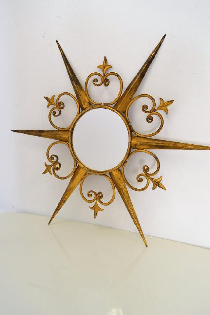 Italian Gilded Sunburst Mirror: 26.5 in X 31 in