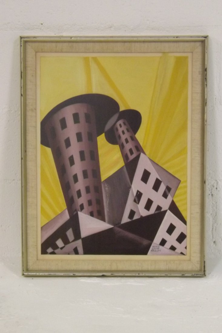 Ruth Light Braun "World of Tomorrow" 1938: Great futurist watercolor.