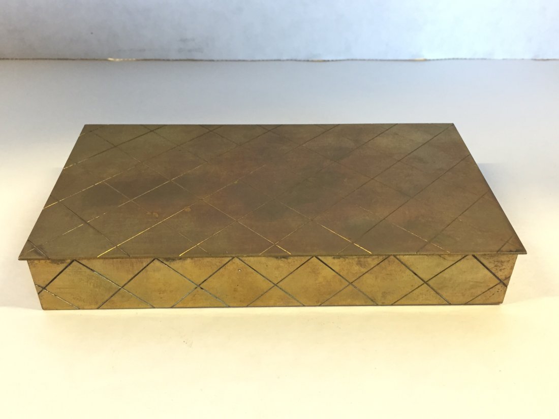 Tommi Parzinger Signed Rare Brass Box: A hard-to-find example Dorlyn Silversmiths.