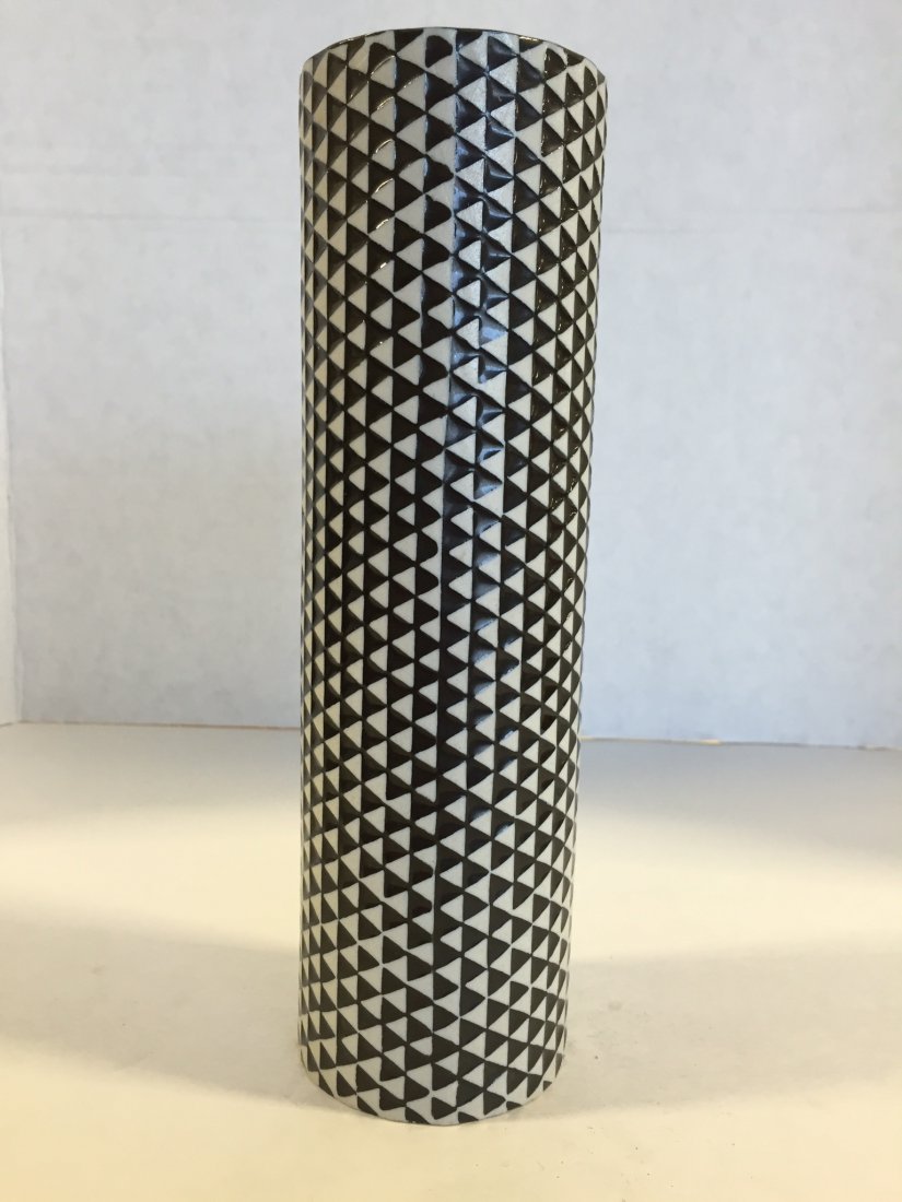 Stig Lindberg for Gustavsberg "Domino" Series Vase: A rare cylinder vase.