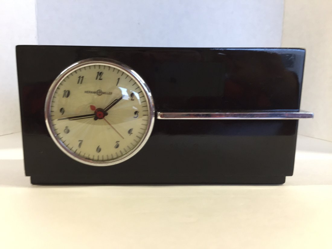 Gilbert Rohde Table Clock: A rare Gilbert Rohde for Herman Miller table clock. Signed.