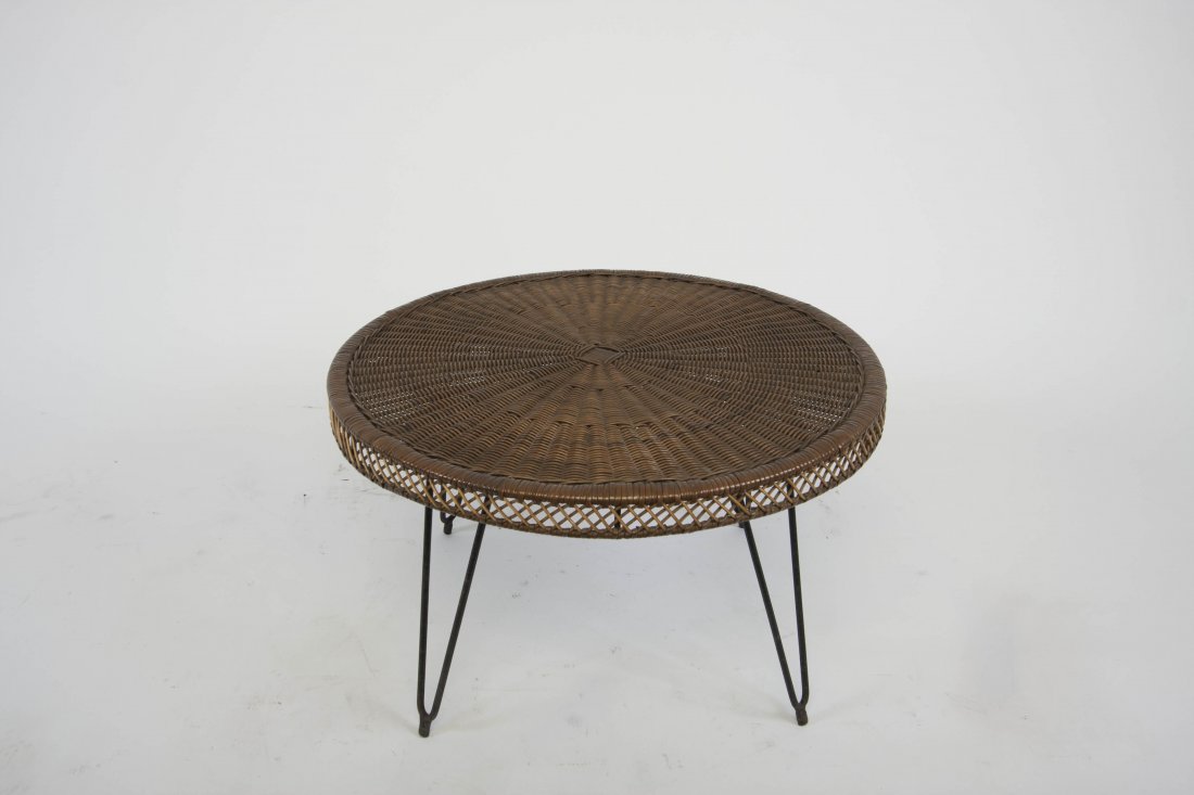French Rattan Side Table: Stylish.