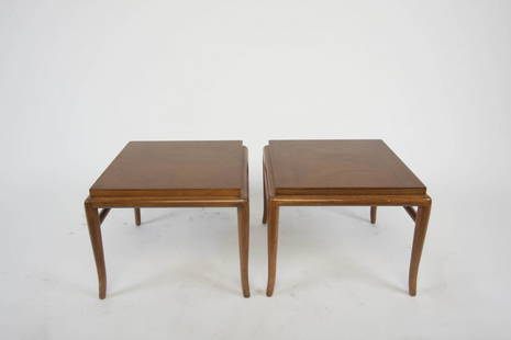 Robsjohn Gibbings Flared Leg Side Tables: Chic and rare.