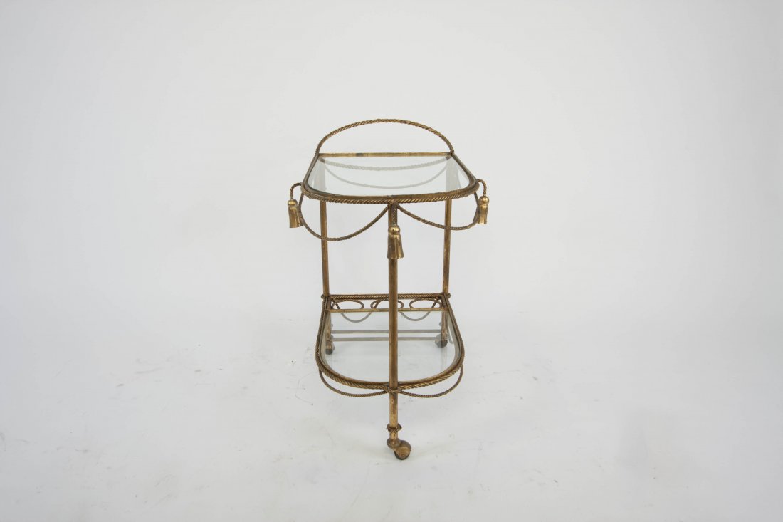 Italian Gilded Iron Barcart: Cute.