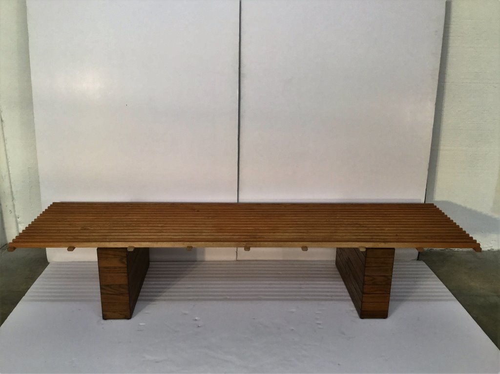 Custom Oak Bench by Evelyn & Jerome Ackerman (1 of 6)