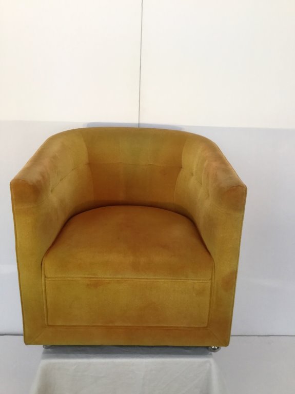 Milo Baughman Yellow Swivel Chair: Height 28" Width 27.5" Seat H 16" Seat D 20" (Keywords Search): Eames, Noguchi, Nakashima, Crespi, Maison Jansen, Karl Springer, Tommi Parzinger, Billy Haines, Dorothy Draper, Charles Hollis Jones, Ho