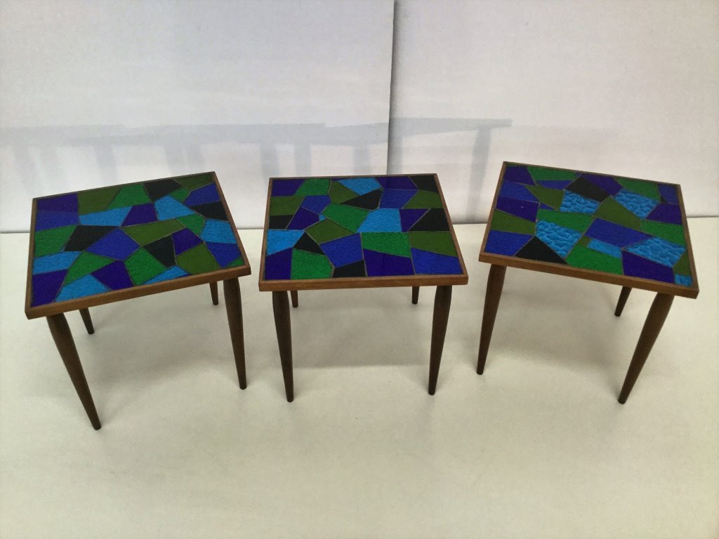 Three Glass Mosaic Top Occasional Tables (1 of 4)
