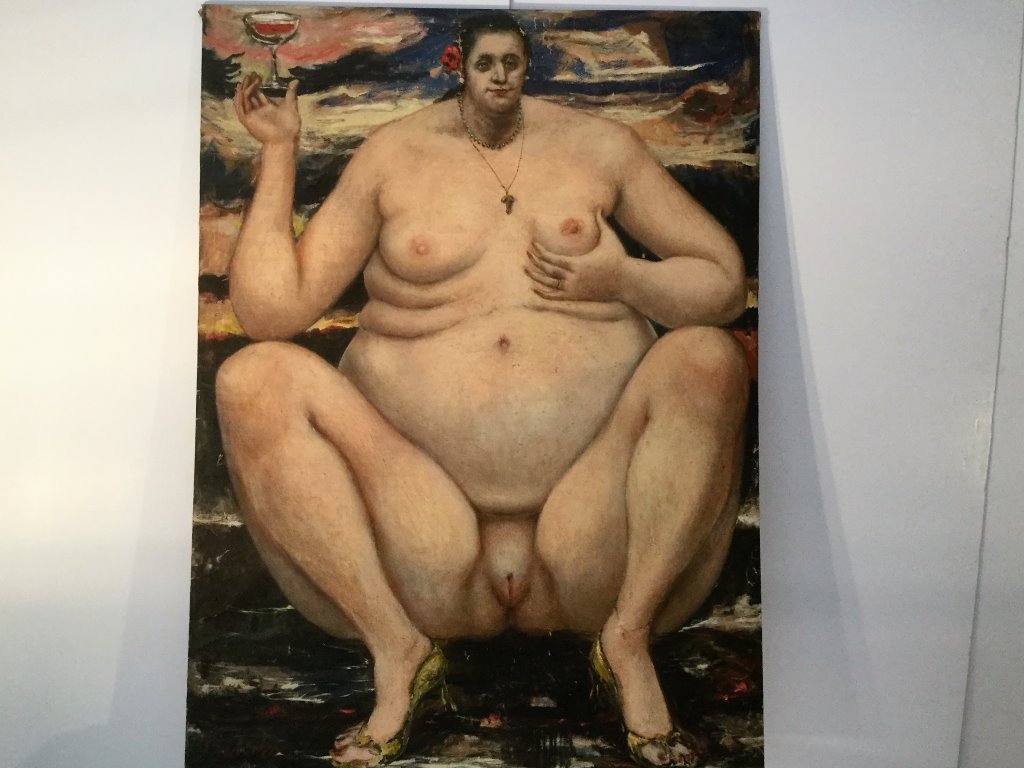 James Snodgrass Painting of Naked Woman: 49.5 X 67 (Keywords Search): Eames, Noguchi, Nakashima, Crespi, Maison Jansen, Karl Springer, Tommi Parzinger, Billy Haines, Dorothy Draper, Charles Hollis Jones, Hollywood Regency, Mid Century Modern