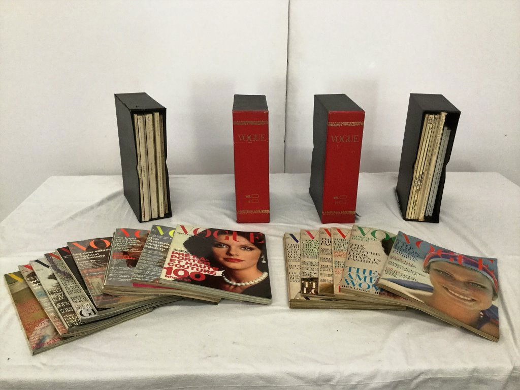 Collection of Fashion Magazines from James Galanos: From Estate of James Galanos (Keywords Search): Eames, Noguchi, Nakashima, Crespi, Maison Jansen, Karl Springer, Tommi Parzinger, Billy Haines, Dorothy Draper, Charles Hollis Jones, Hollywood Regency,
