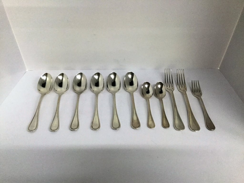 Eleven Piece Spoons and Forks: (Keywords Search): Eames, Noguchi, Nakashima, Crespi, Maison Jansen, Karl Springer, Tommi Parzinger, Billy Haines, Dorothy Draper, Charles Hollis Jones, Hollywood Regency, Mid Century Modern,