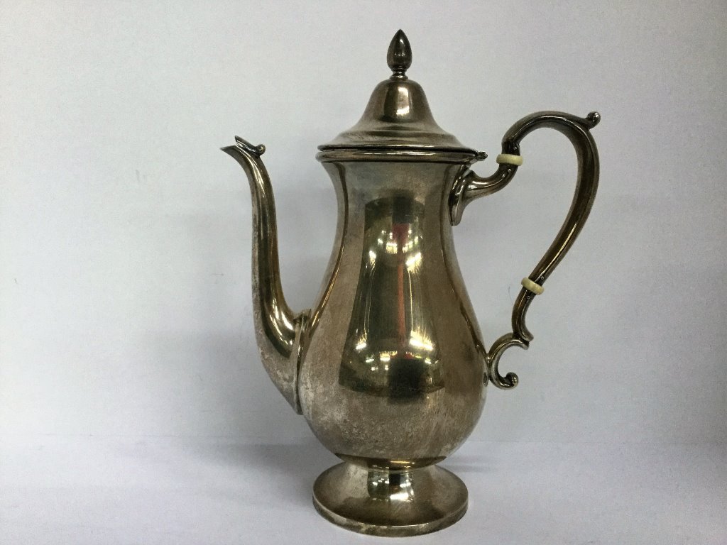 Sterling Teapot: (Keywords Search): Eames, Noguchi, Nakashima, Crespi, Maison Jansen, Karl Springer, Tommi Parzinger, Billy Haines, Dorothy Draper, Charles Hollis Jones, Hollywood Regency, Mid Century Modern,