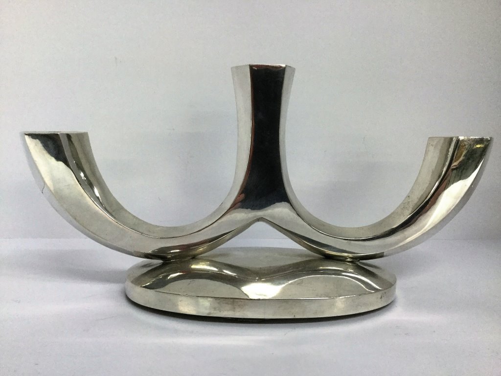 European Silver Three Arm Candlelabra (1 of 4)