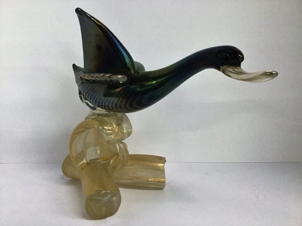 Barbini Italian Glass Duck: (Keywords Search): Eames, Noguchi, Nakashima, Crespi, Maison Jansen, Karl Springer, Tommi Parzinger, Billy Haines, Dorothy Draper, Charles Hollis Jones, Hollywood Regency, Mid Century Modern,