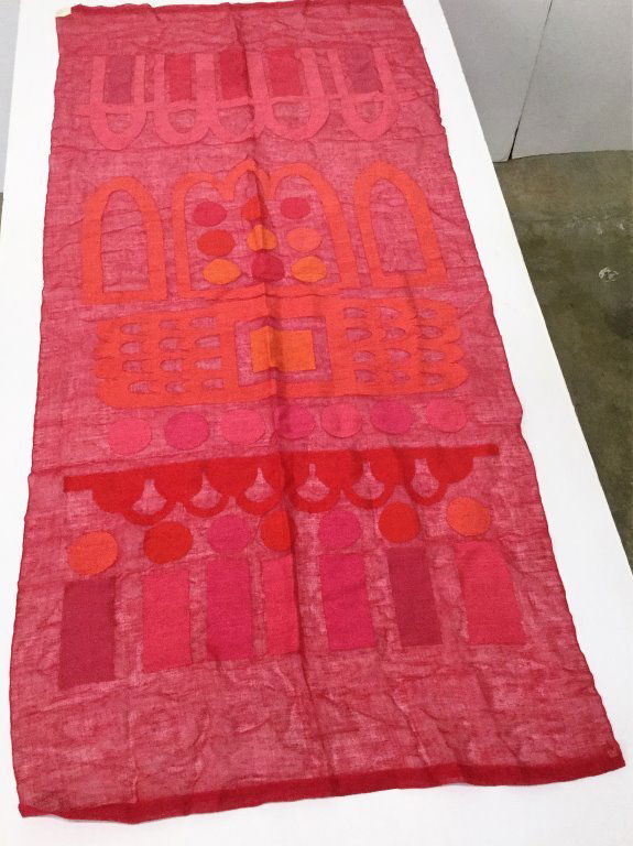 Finnish Helmi Vuorelma Pink Wall Hanging: (Keywords Search): Eames, Noguchi, Nakashima, Crespi, Maison Jansen, Karl Springer, Tommi Parzinger, Billy Haines, Dorothy Draper, Charles Hollis Jones, Hollywood Regency, Mid Century Modern,