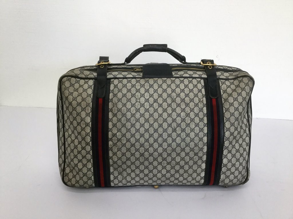 Gucci Large Blue Suitcase: (Keywords Search): Hermes, Gucci, Vuitton, Goyard
