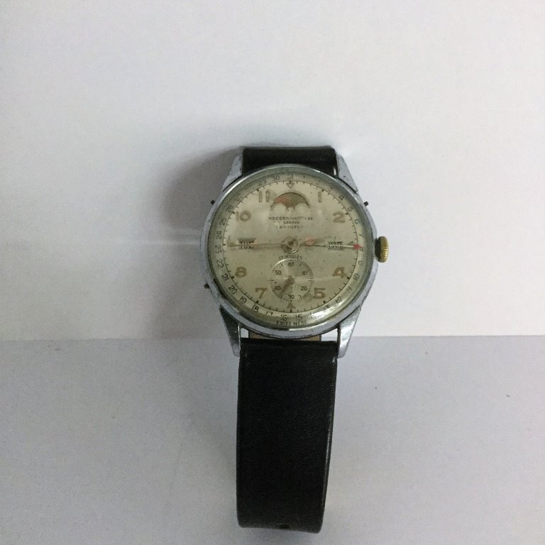 Record Triple Date, Moon Face Wrist Watch: Running (Keywords Search): Hermes, Gucci, Vuitton, Goyard