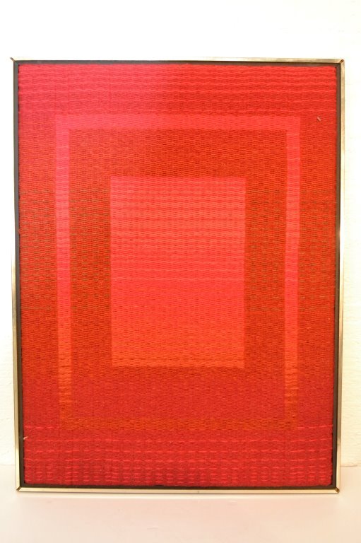 Cranbrook Academy Fiber Art by Kenneth H. Weaver: 30" Height 22.25" Width(Keywords: Nakashima, Saarinen, Knoll, Eames, Art Deco, Frankl, Bertoia, Paul McCobb, Parzinger, Paul Evans, Hans Wegner, Charles Hollis Jones)