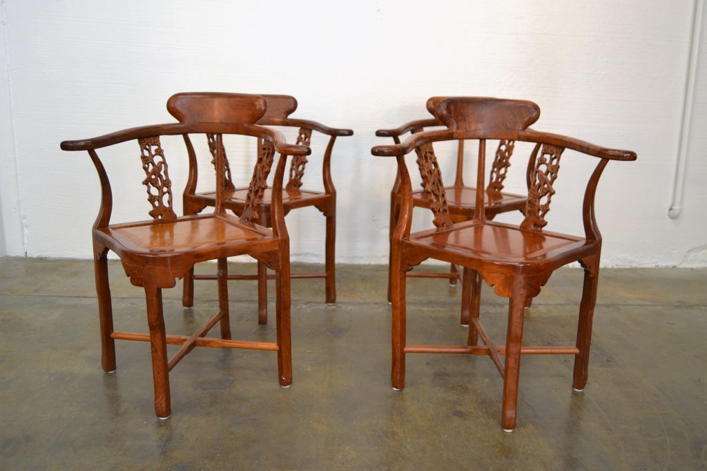 Set of Four Chinese Hardwood Chairs (1 of 3)