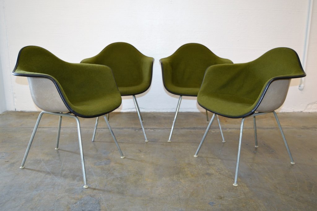 Four Eames Arm Chairs in Green (1 of 3)