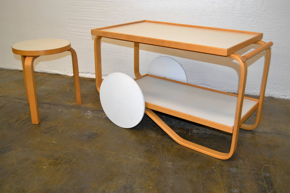 Alvar Aalto Cart and Stool (1 of 3)