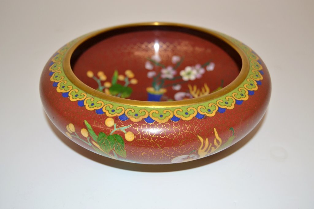 Cloisonne Pot: (Keywords: Nakashima, Saarinen, Knoll, Eames, Art Deco, Frankl, Bertoia, Paul McCobb, Parzinger, Paul Evans, Hans Wegner, Charles Hollis Jones)