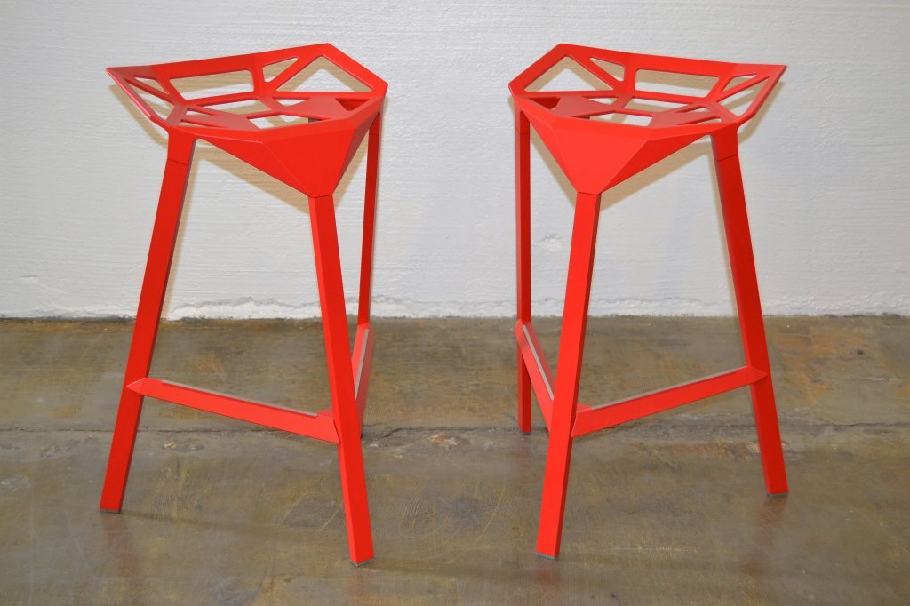 Modernist Red Bar Stools (1 of 2)