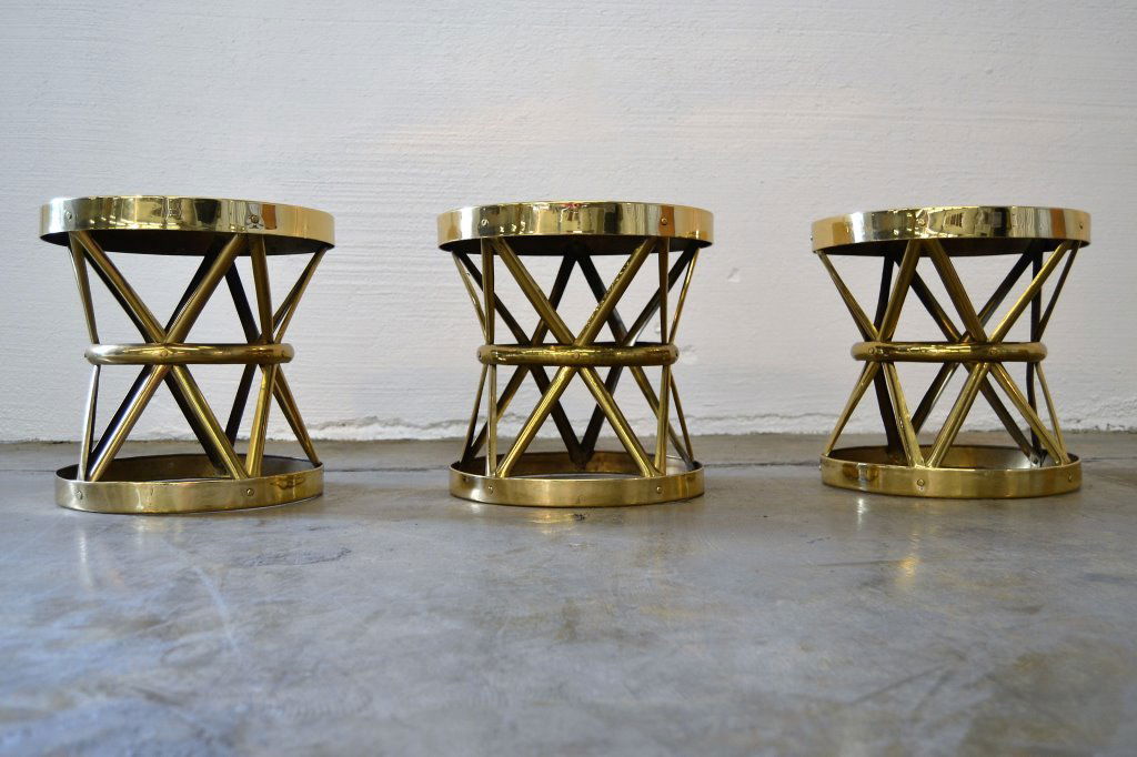 Brass Drum Stools Set of Three (1 of 2)
