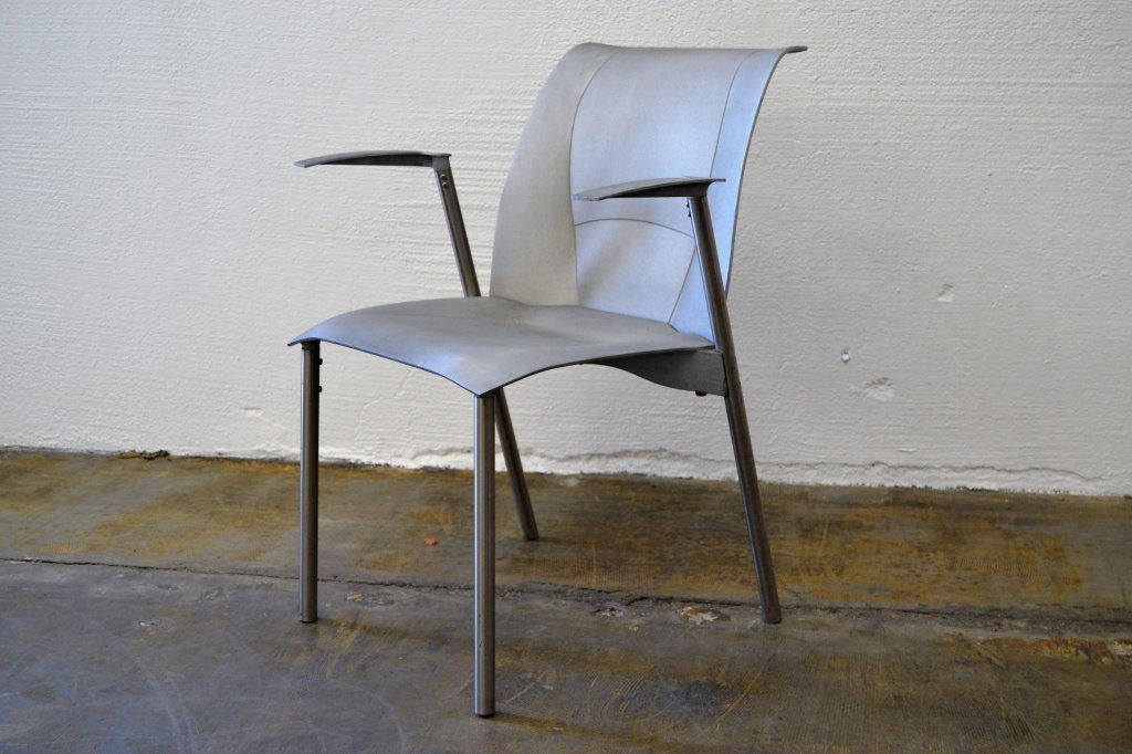 Frank Gehry for Knoll Chair: 25" Width 24" Depth 31" HeightOur fantastic auction features Nakashima, Paul Evans, Bertoia, Karl Springer, Pierre Paulin, Dunbar, Robsjohn Gibbings, Eames, George Nelson, Gucci, Lalique, Knoll, Maiso