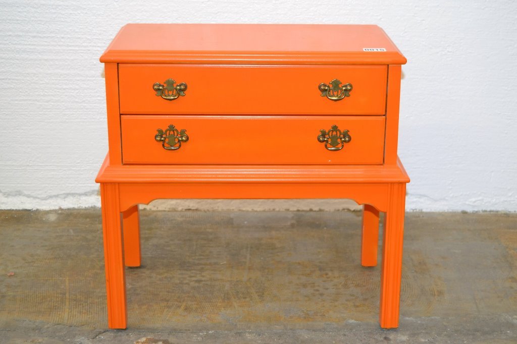 Orange Lacquer Miniature Cabinet (1 of 2)
