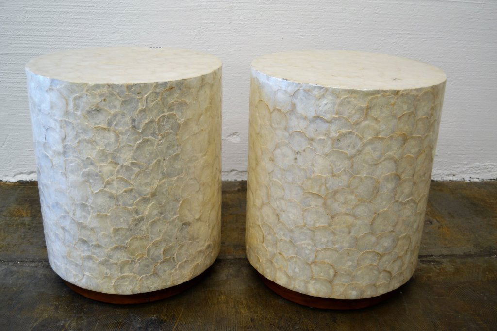 Capiz Shell Pedestal Tables (1 of 5)