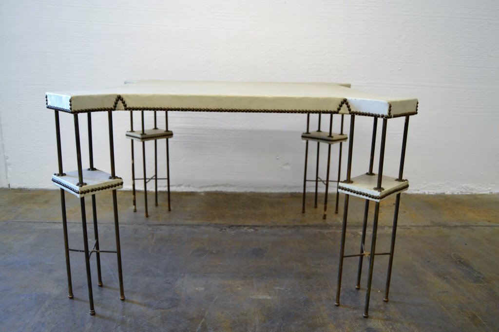 Samuel Marx Style Leather Game Table (1 of 3)