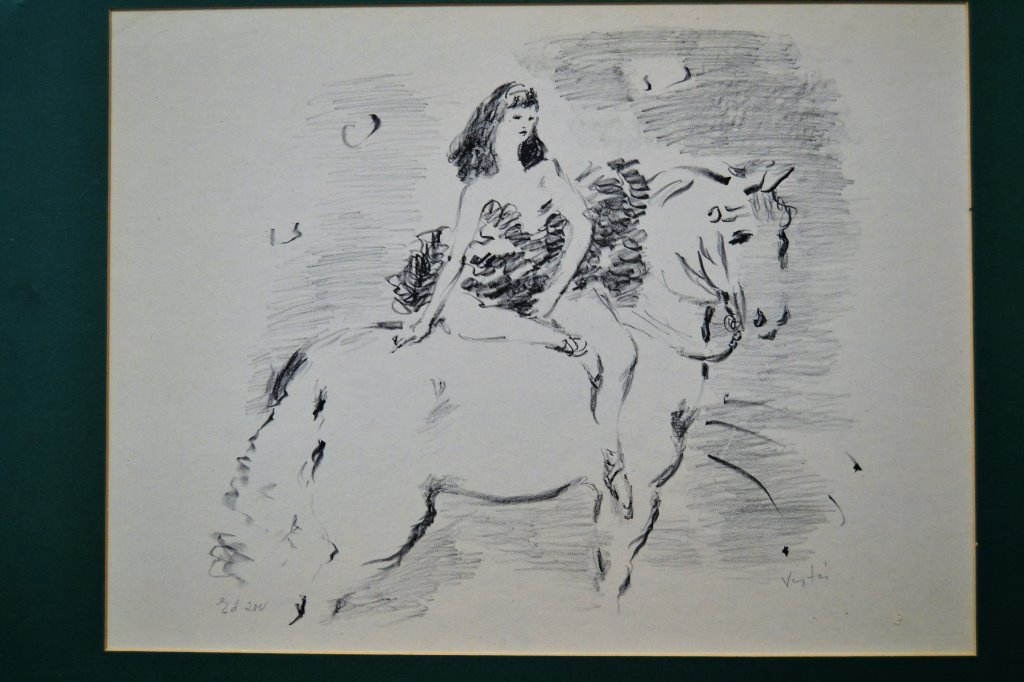 Marcel Vertes "Lady on Horse" Pencil Signed (1 of 3)