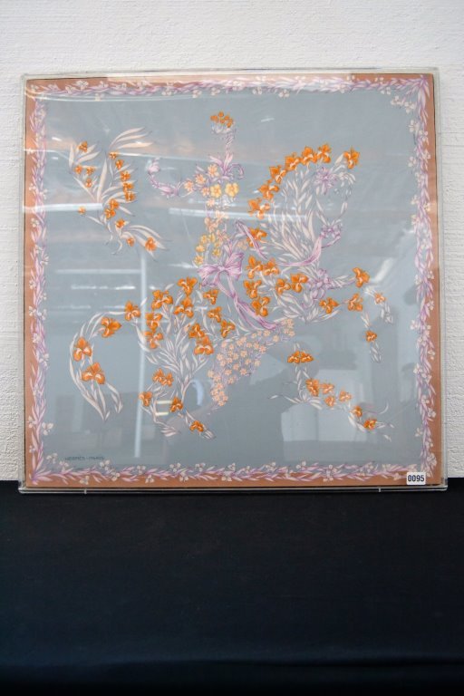 Hermes Pink Framed Scarf (1 of 2)
