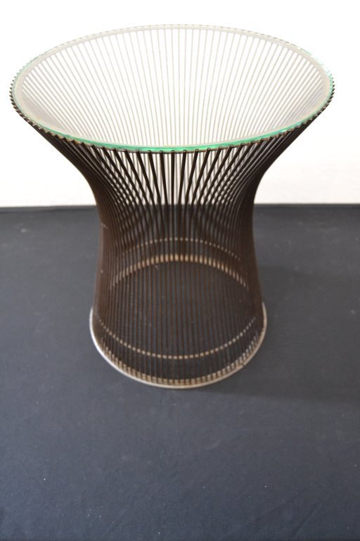 Warren Platner Bronze Side Table: 18" Height 15.5" Width