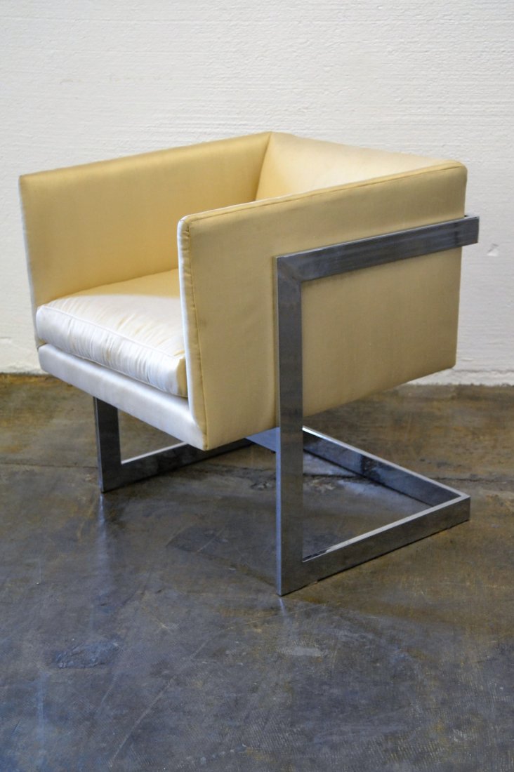 Milo Baughman Cube Chair in Silk (1 of 4)