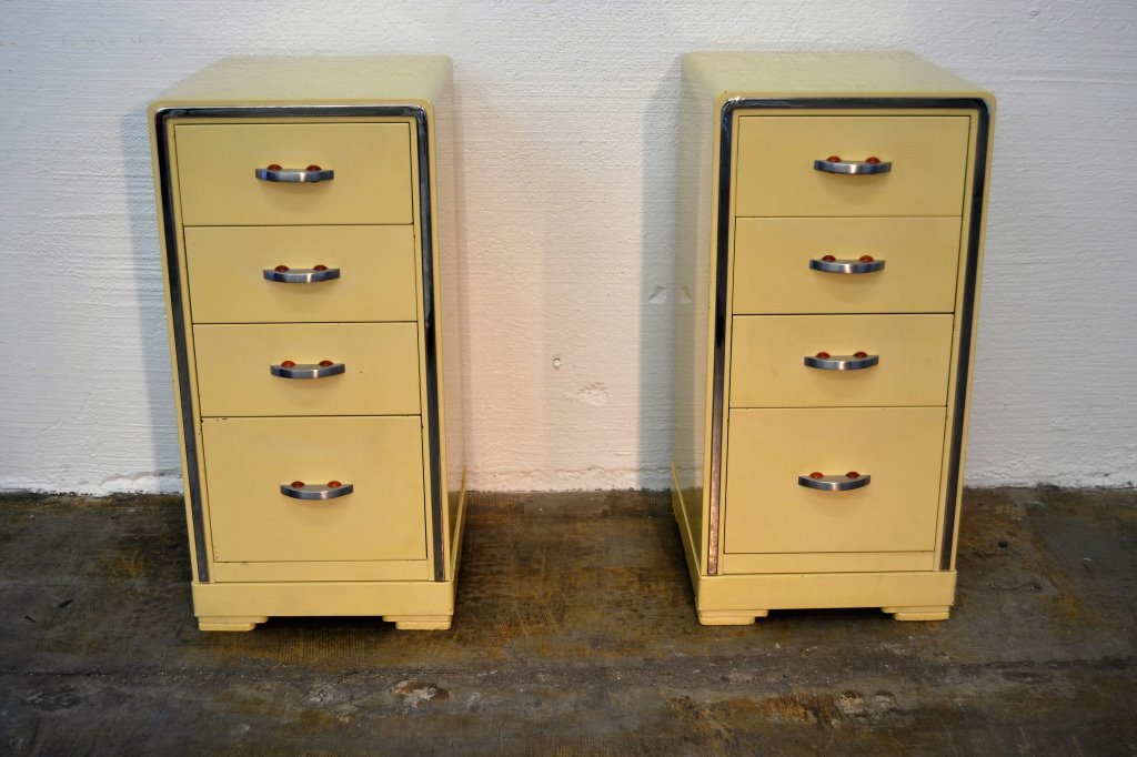 Norman Bel Geddes Vanity/Stands: Use with Glass for Vanity or Separate as Stand Alone Stands 30.5" Height 48" Length 17" Depth