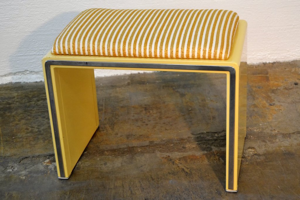 Norman Bel Geddes Stool: 17" Height 13.5" X 21"