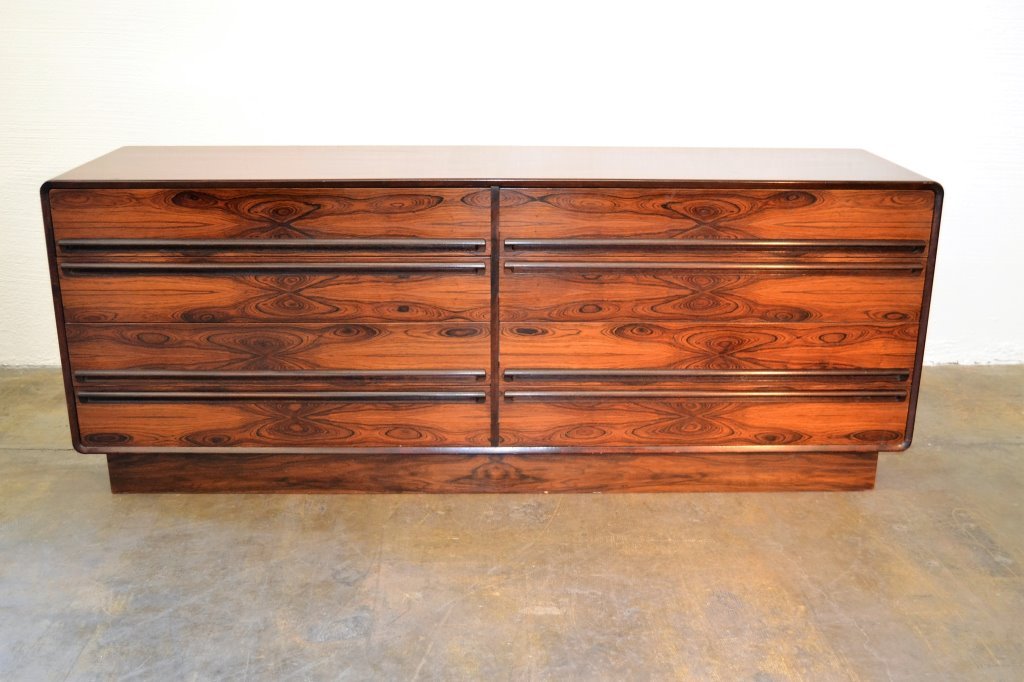 Danish Rosewood Eight Drawer Credenza: 28" Height 71" Length 18" Depth