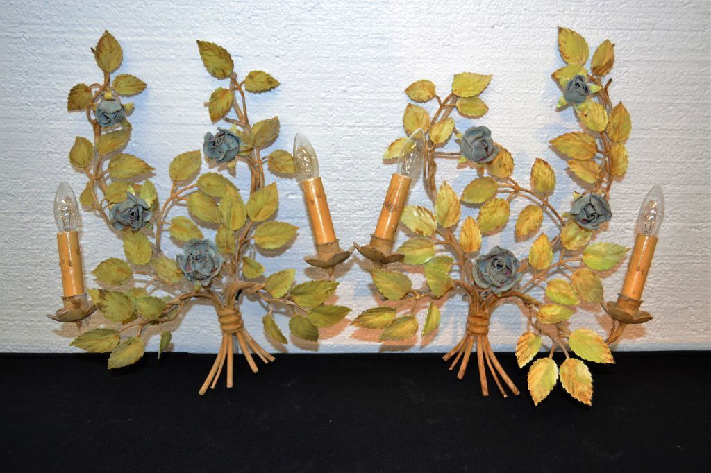 French Tole Painted Wall Sconces (1 of 2)