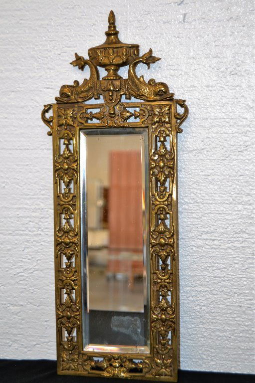 French Bronze Ornate Mirror (1 of 2)