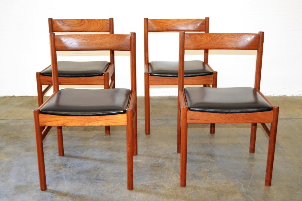 Set of Four Teak Danish Style Chairs (1 of 3)
