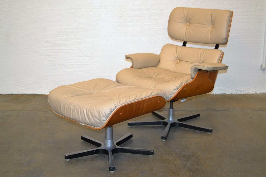 Eames Style Swivel Lounge Chair and Ottoman (1 of 10)