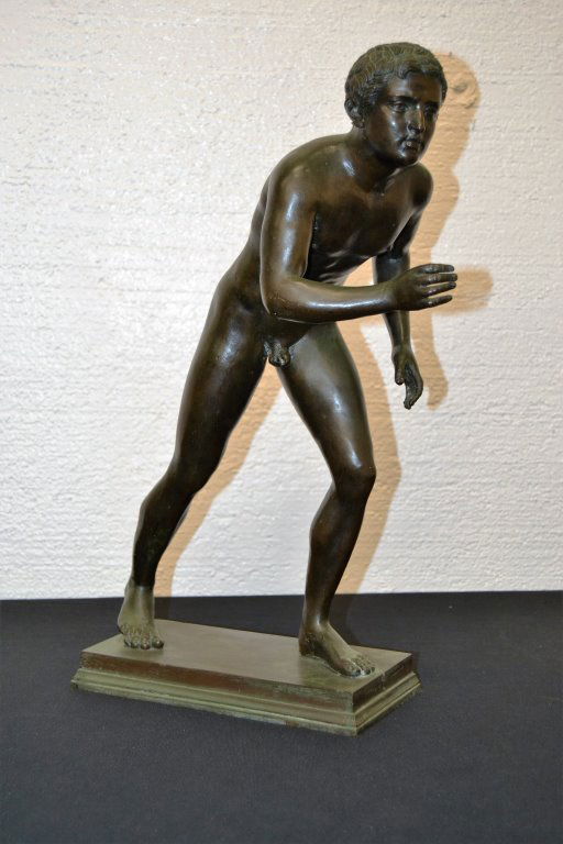Grand Tour Style Large Bronze Figure of Wrestler (1 of 5)