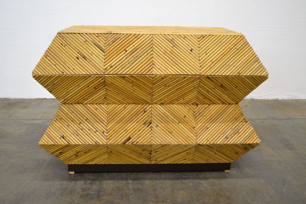 Italian Asymetrical Rattan Three Drawer Chest (1 of 4)