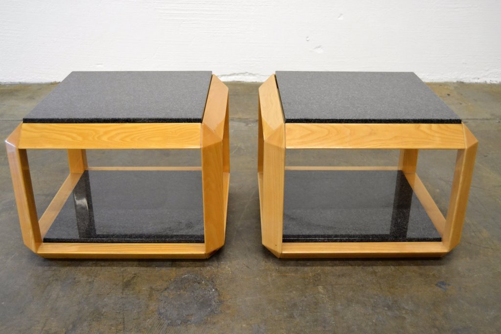 Giovanni Offredi for Saporiti Side Tables: 22 X 22 15 H Granite tops
