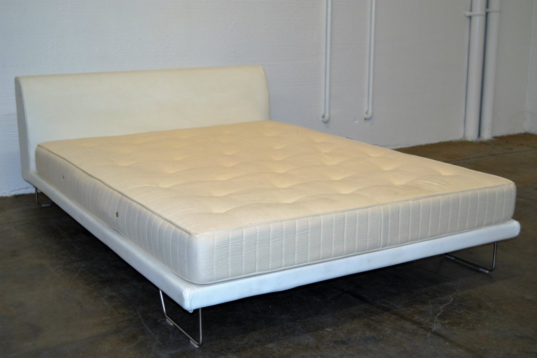 Italian Leather Queen Platform Bed (1 of 4)