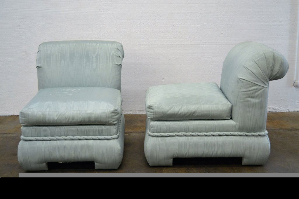 Curved Back Slipper Chairs Pair (1 of 3)