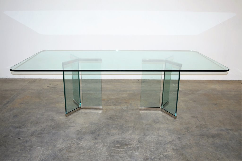 Chrome and Glass Pace Dining Table (1 of 3)
