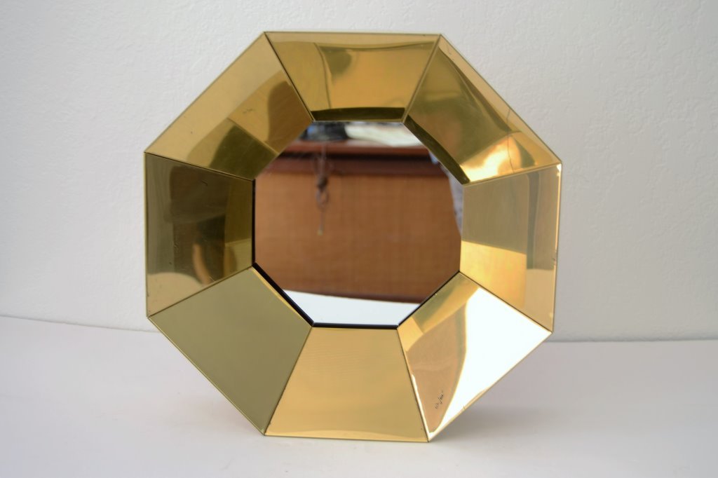 Curtis Jere Brass Octogan Mirror (1 of 3)